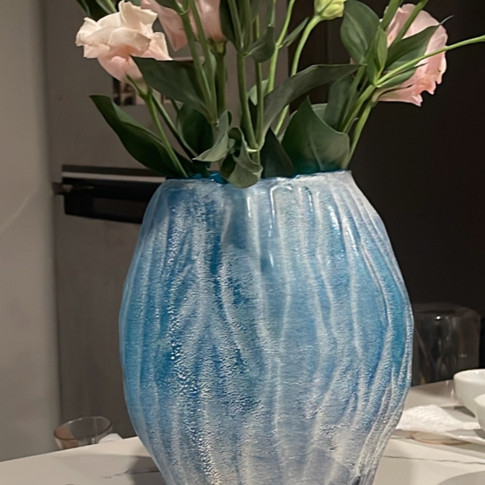 Blue Textured Vase one of the kind - Picture 4 of 10